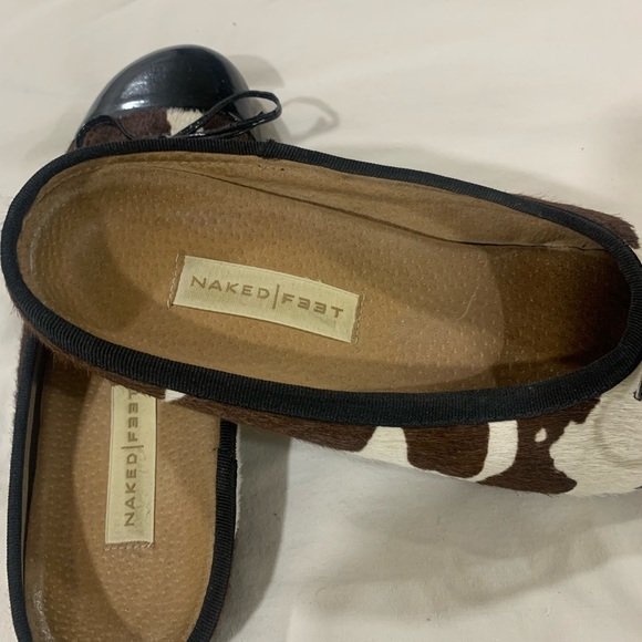 NAKED FEET CALF PRINT FLAT MULE STYLE SLIDES - Picture 7 of 7